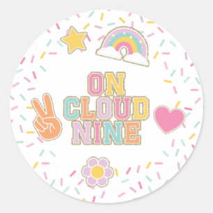 Patch Preppy On Cloud Nine 9th Birthday Classic Round Sticker