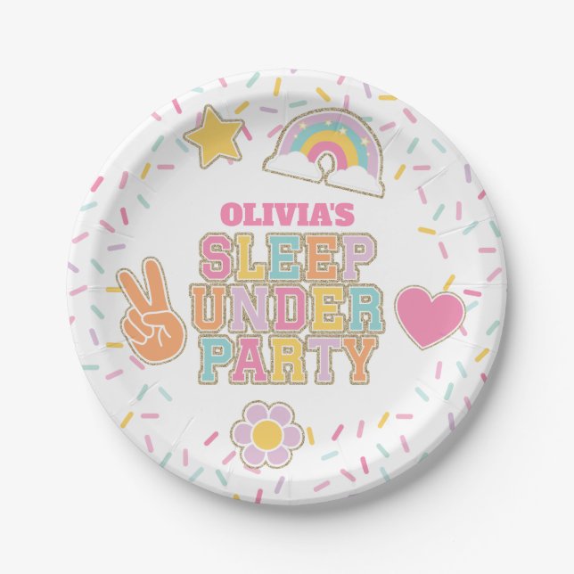 Patch Preppy Sleep under Birthday Paper Plate (Front)