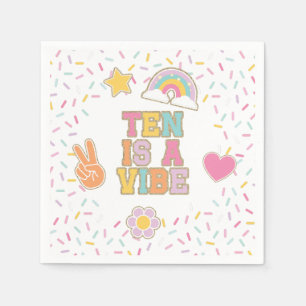 Patch Preppy Ten is a Vibe 10th Birthday Napkin