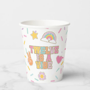 Patch Preppy Twelve is a Vibe 12th Birthday Paper Cups