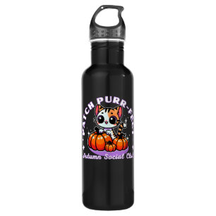 Patch purr-fect - cat pumpkin patch 710 ml water bottle