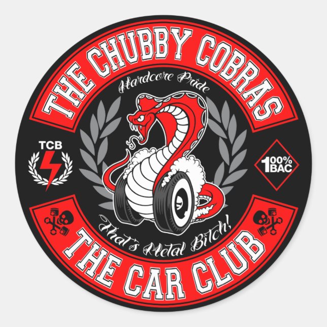 Patch Red 3" Classic Round Sticker (Front)