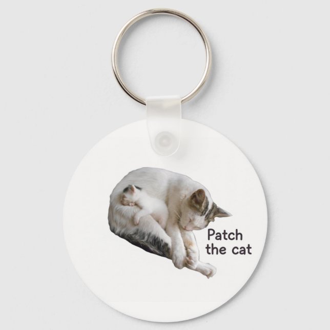 PATCH THE CAT AND HER KITTEN  KEY RING (Front)