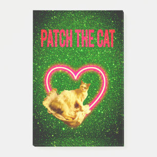 PATCH THE CAT DESIGN GLITTER AND GLAMOUR POST-IT NOTES