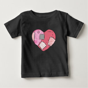 Patched Heart Goth Baby Baby  T-Shirt