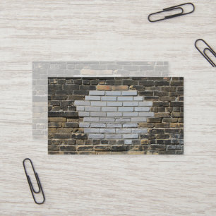Patched Up City Brick Wall  Business Card