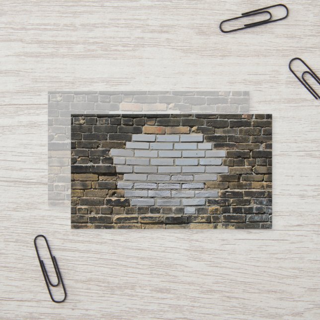 Patched Up City Brick Wall  Business Card (Front/Back In Situ)