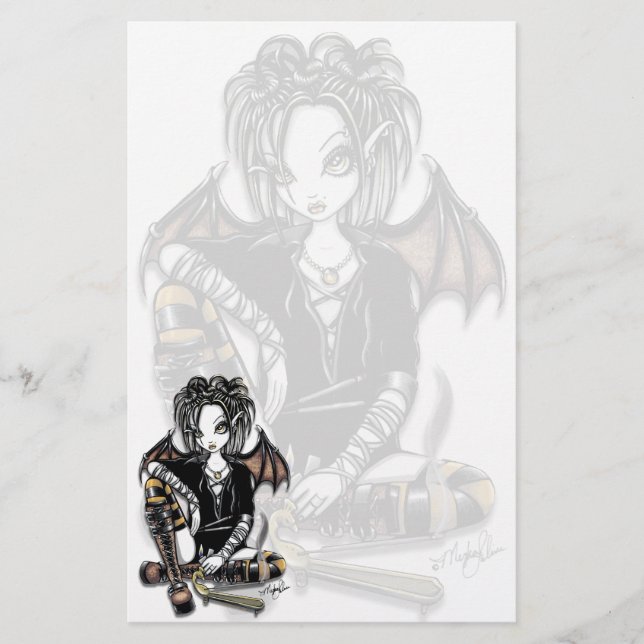 "Patchouli" Gothic Incense Fairy Art Stationery (Front)