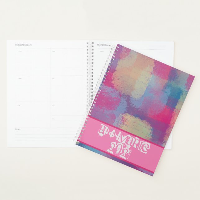 Patchwork Abstract w/Name Notebook Planner (Display)