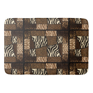 Patchwork African Animal Pattern – Bold & Cultural Bath Mat