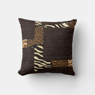 Patchwork African Animal Pattern – Bold & Cultural Cushion