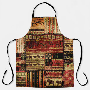 Patchwork african pattern grunge print background apron