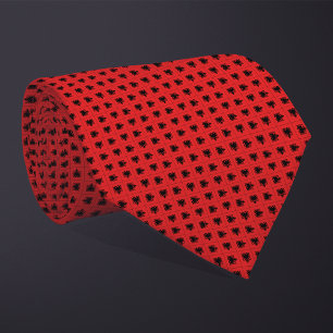 Patchwork Albania Flag Pattern Tie