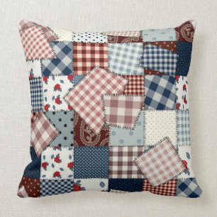 "Patchwork Americana" THROW PILLOW