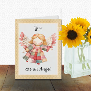 Patchwork Angel Thank You Card