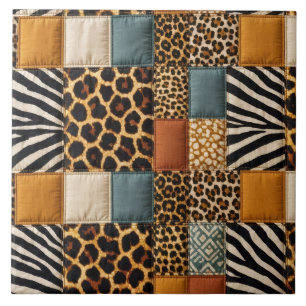 Patchwork Animal Print Ceramic Tile