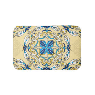 Patchwork Arabic Floral Vintage Texture Bath Mat