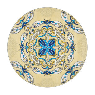 Patchwork Arabic Floral Vintage Texture Cutting Board
