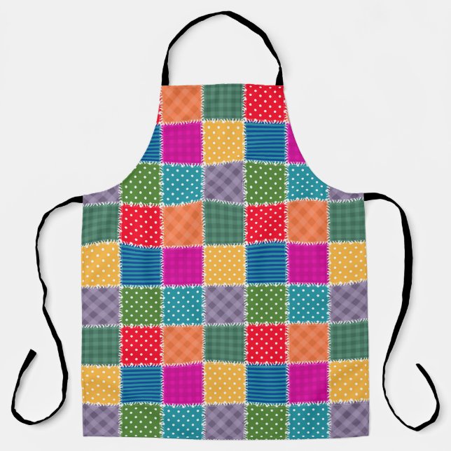 Patchwork Background: Diverse Pattern Mix Apron (Front)