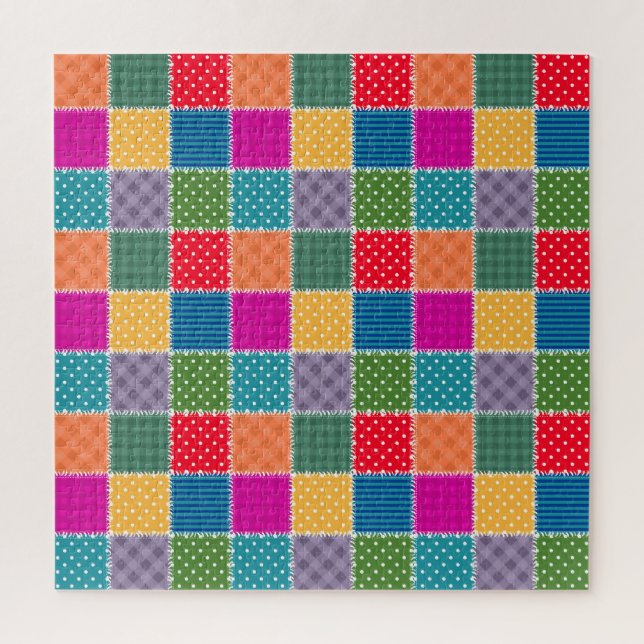 Patchwork Background: Diverse Pattern Mix Jigsaw Puzzle (Vertical)