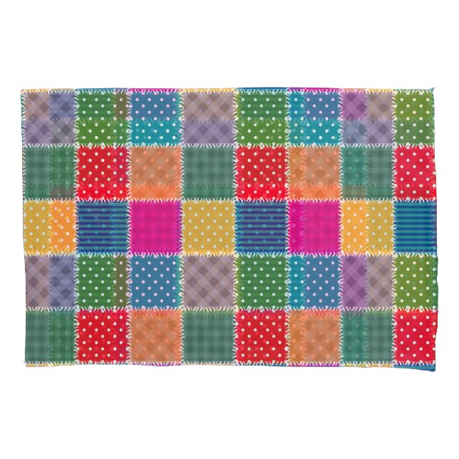 Patchwork Background: Diverse Pattern Mix Pillowcase (Front)