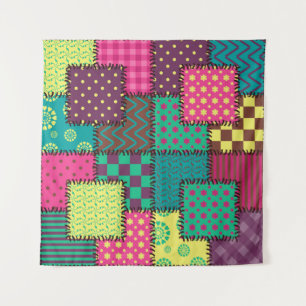 patchwork background with different patterns tapestry