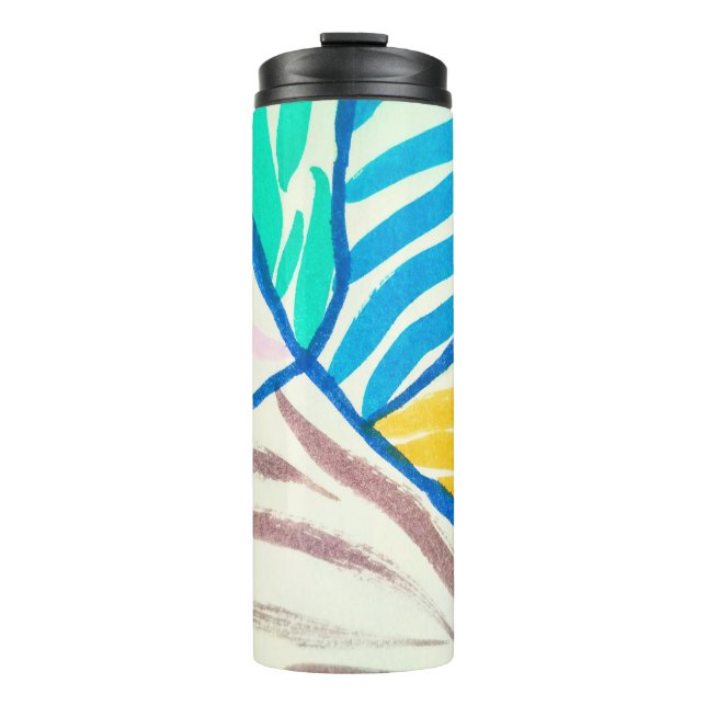 patchwork background with different patterns thermal tumbler (Front)