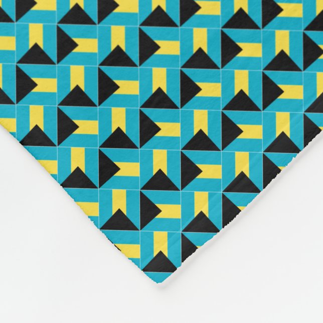 Patchwork Bahamas Flag Pattern  Fleece Blanket (Corner)