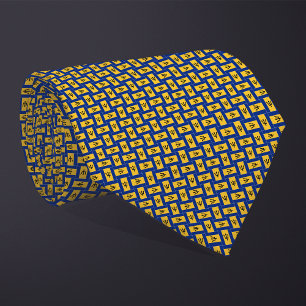 Patchwork Barbados Flag Pattern Tie