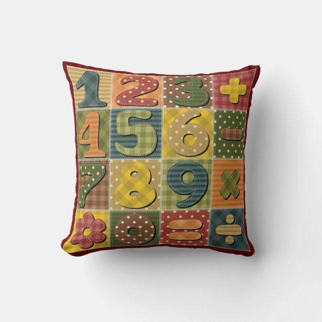 Patchwork Basic Numeral Pattern Cushion (Front)