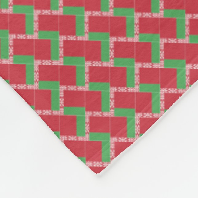 Patchwork Belarus Flag Pattern  Fleece Blanket (Corner)