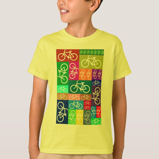 Patchwork Bicycles Art T-Shirt (Front)