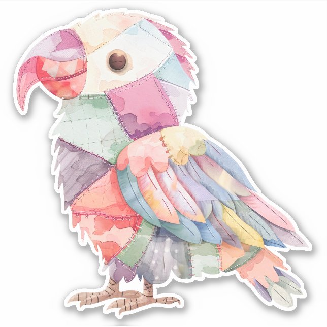 Patchwork Bird Sticker (Front)