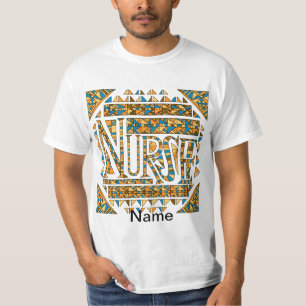Patchwork Blue Gold Nurse T-Shirt