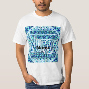 Patchwork Blue Nurse  T-Shirt