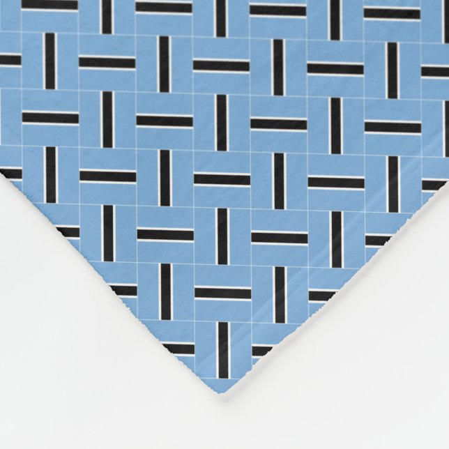 Patchwork Botswana Flag Pattern  Fleece Blanket (Corner)