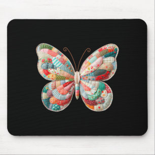 Patchwork Butterfly,retro Butterfly Funny Tee Girl Mouse Pad