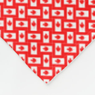 Patchwork Canada Flag Pattern Fleece Blanket