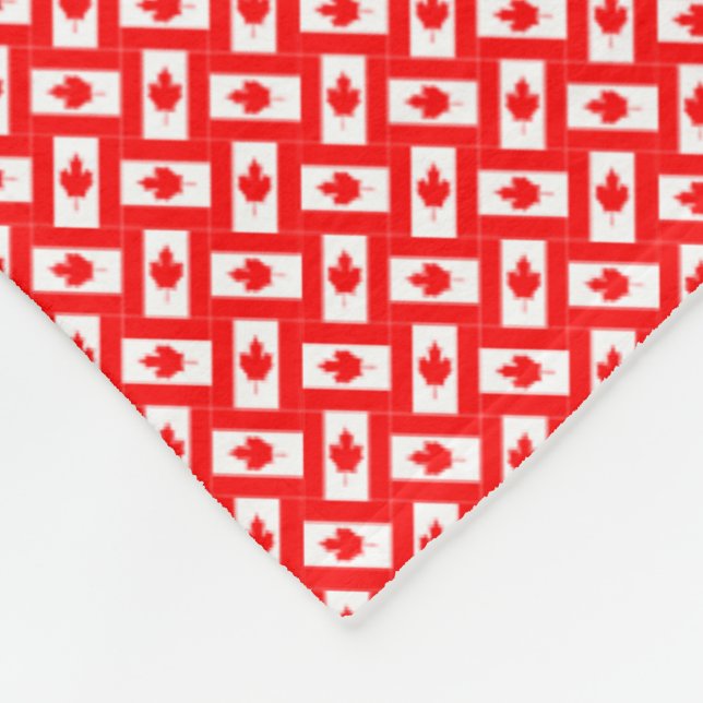Patchwork Canada Flag Pattern  Fleece Blanket (Corner)