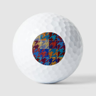 Patchwork canvas: imitation vintage pattern. golf balls