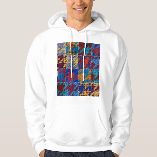 Patchwork canvas: imitation vintage pattern. hoodie (Front)