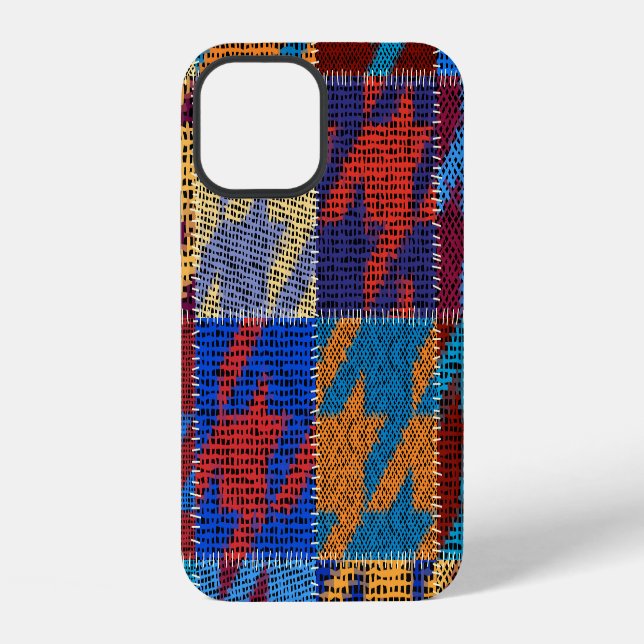 Patchwork canvas: imitation vintage pattern. iPhone case (Back)