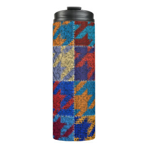 Patchwork canvas: imitation vintage pattern. thermal tumbler