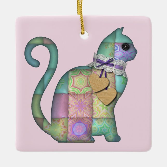 patchwork cat ornament (Front)