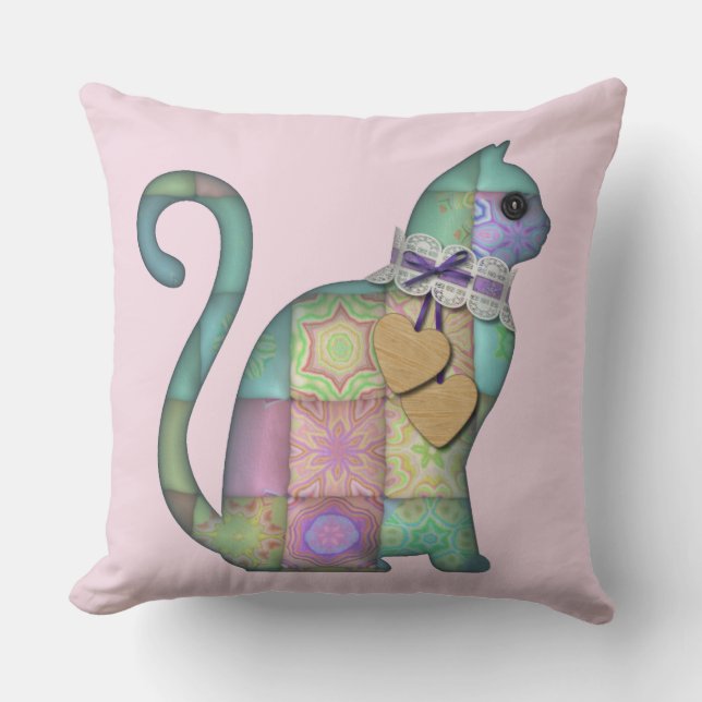 patchwork cat pillow (Front)