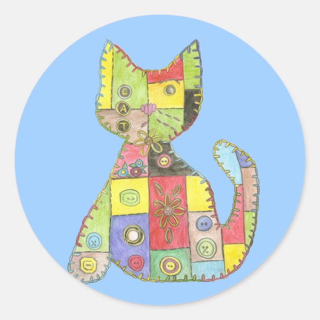 Patchwork Cat Sticker (Front)