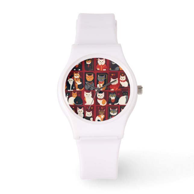 patchwork cats AI art watch (Front)