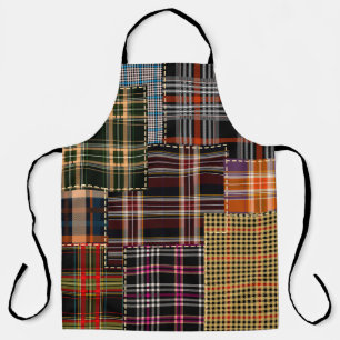 patchwork chercks pattern, tartan design, surface  apron