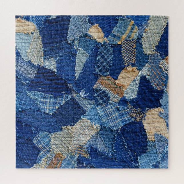 Patchwork Chic: Fabric Pattern Fun Jigsaw Puzzle (Vertical)