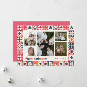 Patchwork Christmas Multicolored Photo Holiday Card